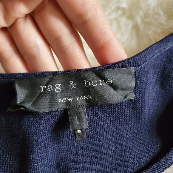 Rag & Bone Blue Layered Silk Color Block Dress Size Large - Picture 10 of 15